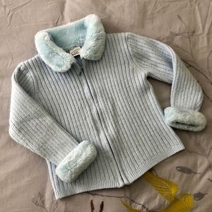 Icy Blue Zip-up Sweater